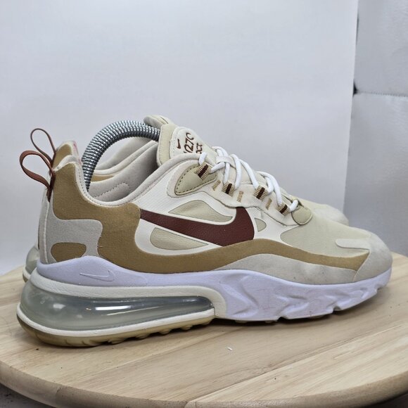 Womens Size 9 - Nike Air Max 270 React Lace Up Athletic Shoe AT6174-700 Beige - Picture 3 of 9